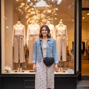 NWT Black Heart Crossbody Bag – Vegan Leather Romantic Structured Purse